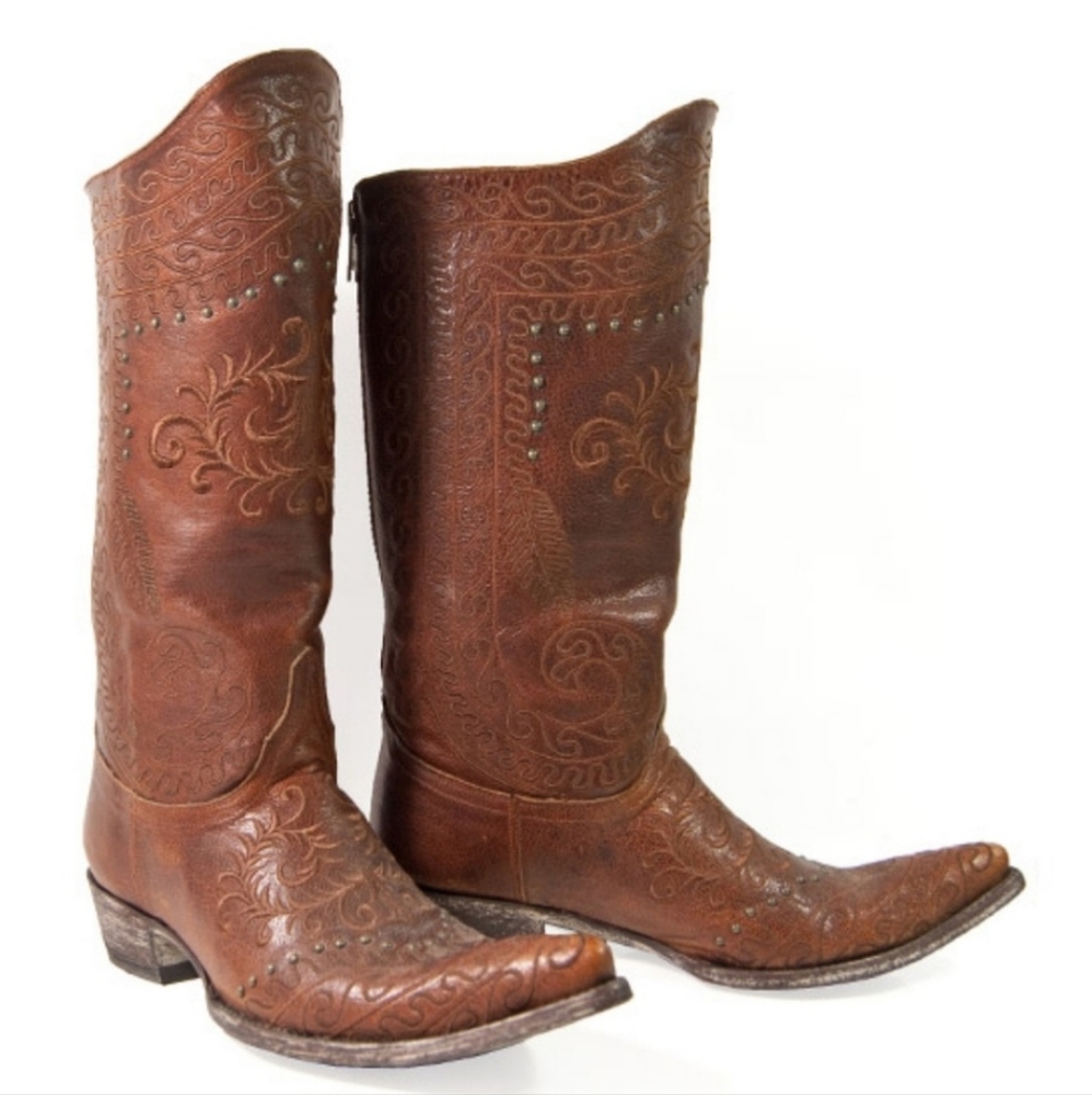 Old Gringo Razz Zarape Leather Embroidered Studded Western Boots Sz 6